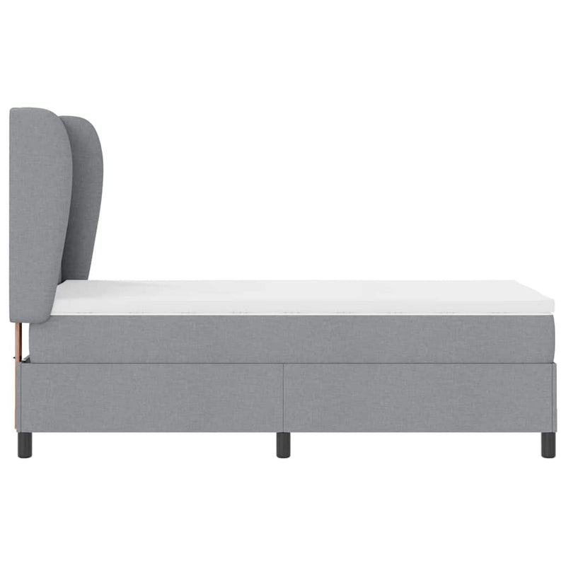 vidaXL Boxrugós ágy matracmal Világosszürke 80 x 200 cm szövet