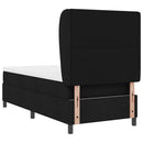 vidaXL Boxrugós ágy fejtámlával Fekete 80 x 200 cm szövet