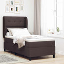 vidaXL Boxrugós ágy matracmal sötétbarna 90 x 190 cm szövet