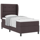 vidaXL Boxrugós ágy matracmal sötétbarna 90 x 190 cm szövet