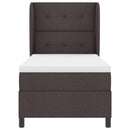 vidaXL Boxrugós ágy matracmal sötétbarna 90 x 190 cm szövet