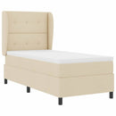 vidaXL Boxrugós ágy fejtámlával Krém 90 x 190 cm szövet