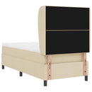vidaXL Boxrugós ágy fejtámlával Krém 90 x 190 cm szövet