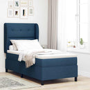 vidaXL Boxrugós ágy fejtámlával Kék 90 x 190 cm szövet