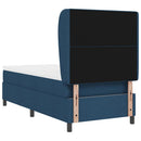 vidaXL Boxrugós ágy fejtámlával Kék 90 x 190 cm szövet