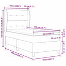 vidaXL Boxrugós ágy fejtámlával Sötétszürke 90 x 200 cm szövet