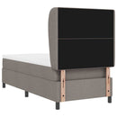 vidaXL Boxrugós ágy matracmal fejtámlával Tópszínű 90 x 200 cm szövet