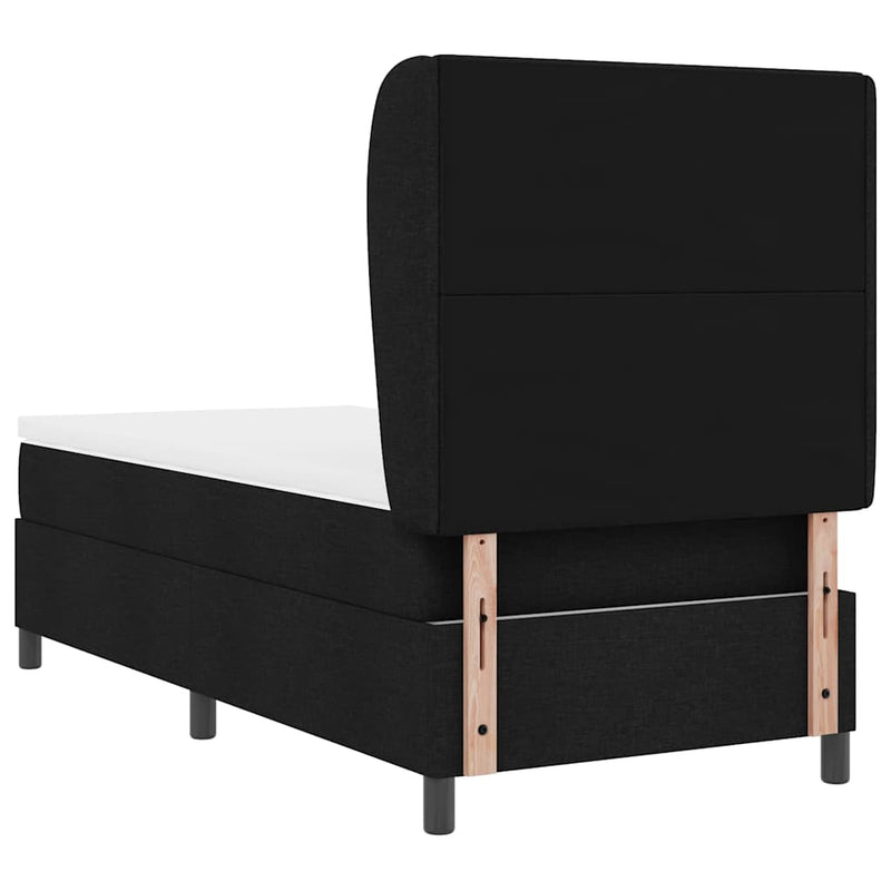 vidaXL Boxrugós ágy matracmal fejtámlával Fekete 100 x 200 cm szövet