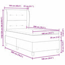 vidaXL Boxrugós ágy fejtámlával Fekete 100 x 200 cm szövet