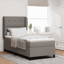 vidaXL Boxrugós ágy matracmal fejtámlával Tópszínű 100 x 200 cm szövet