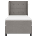 vidaXL Boxrugós ágy matracmal fejtámlával Tópszínű 100 x 200 cm szövet