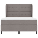 vidaXL Boxrugós ágy matracmal fejtámlával Tópszínű 140 x 190 cm szövet