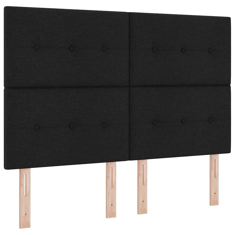 vidaXL Boxrugós ágy matracmal fejtámlával Fekete 160 x 200 cm szövet