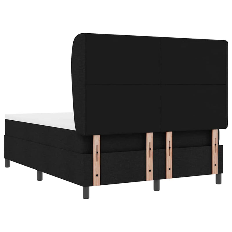 vidaXL Boxrugós ágy matracmal fejtámlával Fekete 160 x 200 cm szövet