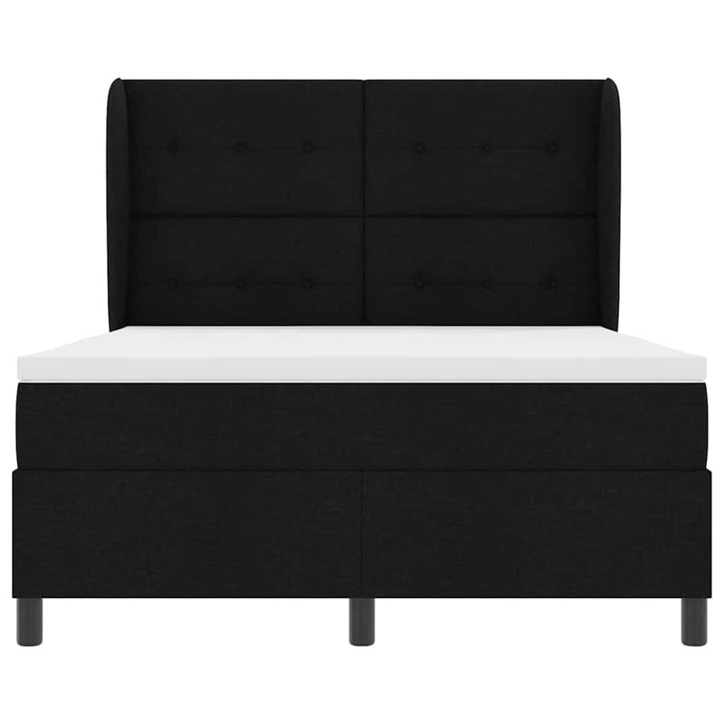 vidaXL Boxrugós ágy matracmal fejtámlával Fekete 160 x 200 cm szövet