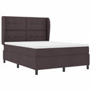vidaXL Boxrugós ágy fejtámlával sötétbarna 160 x 200 cm szövet