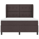 vidaXL Boxrugós ágy fejtámlával sötétbarna 160 x 200 cm szövet