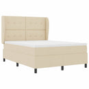 vidaXL Boxrugós ágy fejtámlával Krém 160 x 200 cm szövet
