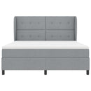 vidaXL Boxrugós ágy matracmal Világosszürke 180 x 200 cm szövet