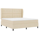 vidaXL Boxrugós ágy fejtámlával Krém 180 x 200 cm szövet