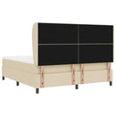 vidaXL Boxrugós ágy fejtámlával Krém 180 x 200 cm szövet