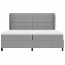 vidaXL Boxrugós ágy matracmal Világosszürke 200 x 200 cm szövet