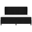 vidaXL Boxrugós ágy matracmal fejtámlával Fekete 200 x 200 cm szövet