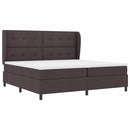 vidaXL Boxrugós ágy fejtámlával sötétbarna 200 x 200 cm szövet