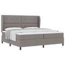 vidaXL Boxrugós ágy fejtámlával Tópszínű 200 x 200 cm szövet
