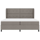 vidaXL Boxrugós ágy fejtámlával Tópszínű 200 x 200 cm szövet
