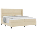 vidaXL Boxrugós ágy fejtámlával Krém 200 x 200 cm szövet