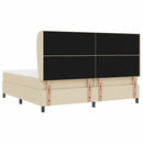 vidaXL Boxrugós ágy fejtámlával Krém 200 x 200 cm szövet