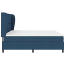 vidaXL Boxrugós ágy fejtámlával Kék 200 x 200 cm szövet