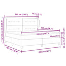 vidaXL Boxrugós ágy fejtámlával Kék 200 x 200 cm szövet