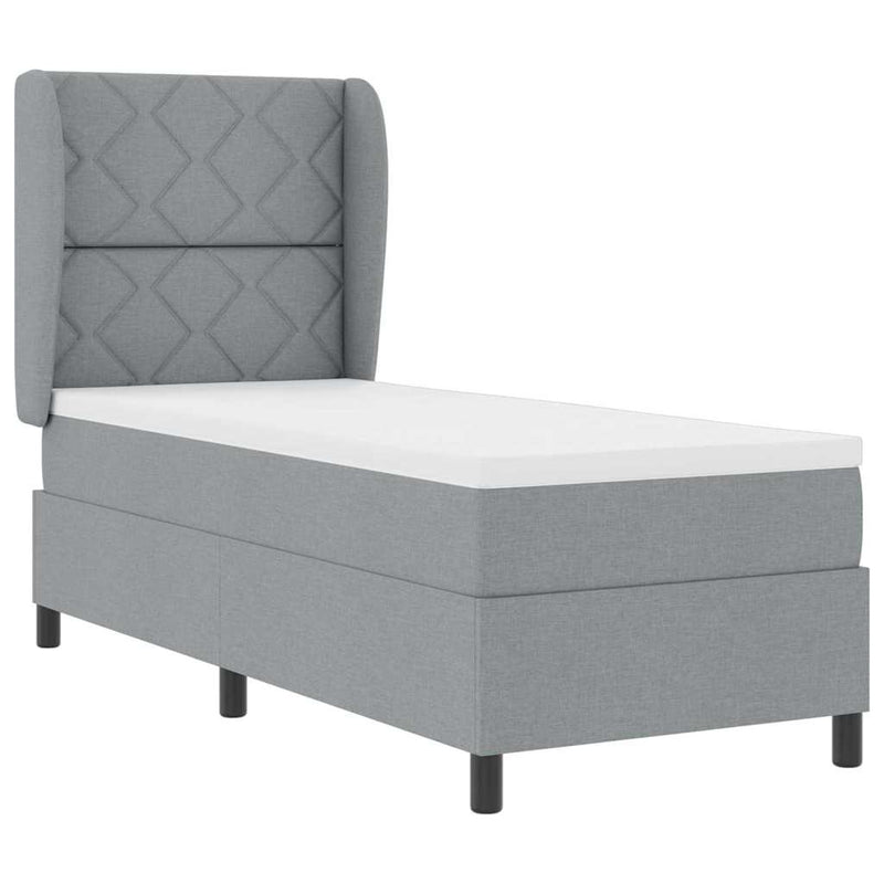 vidaXL Boxrugós ágy matracmal Világosszürke 80 x 200 cm szövet