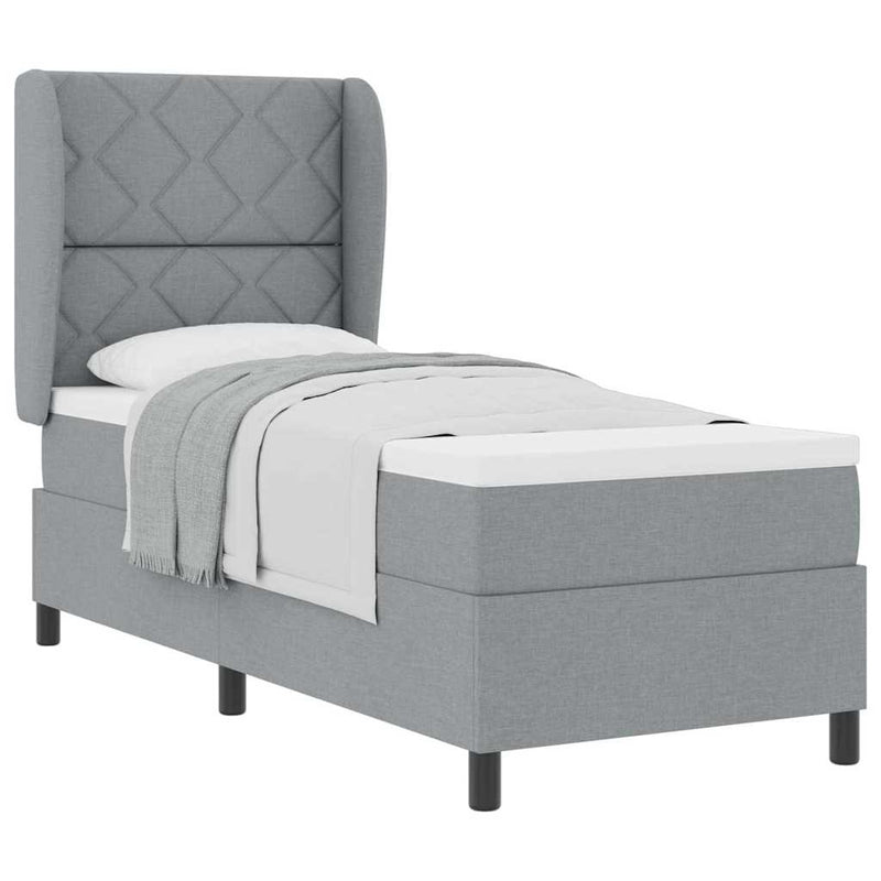 vidaXL Boxrugós ágy matracmal Világosszürke 80 x 200 cm szövet