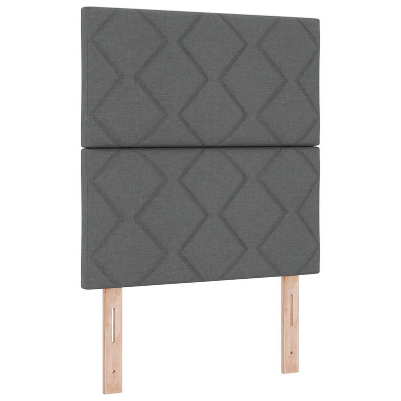 vidaXL Boxrugós ágy matracmal Sötétszürke 80 x 200 cm szövet