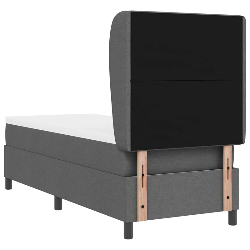 vidaXL Boxrugós ágy matracmal Sötétszürke 80 x 200 cm szövet