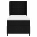 vidaXL Boxrugós ágy fejtámlával Fekete 80 x 200 cm szövet