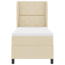 vidaXL Boxrugós ágy matracmal fejtámlával Krém 80 x 200 cm szövet