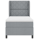 vidaXL Boxrugós ágy fejtámlával Világosszürke 90 x 190 cm szövet