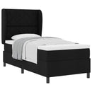 vidaXL Boxrugós ágy fejtámlával Fekete 90 x 190 cm szövet
