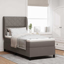 vidaXL Boxrugós ágy fejtámlával Tópszínű 90 x 190 cm szövet
