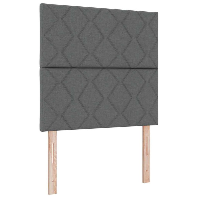 vidaXL Boxrugós ágy matracmal Sötétszürke 90 x 200 cm szövet