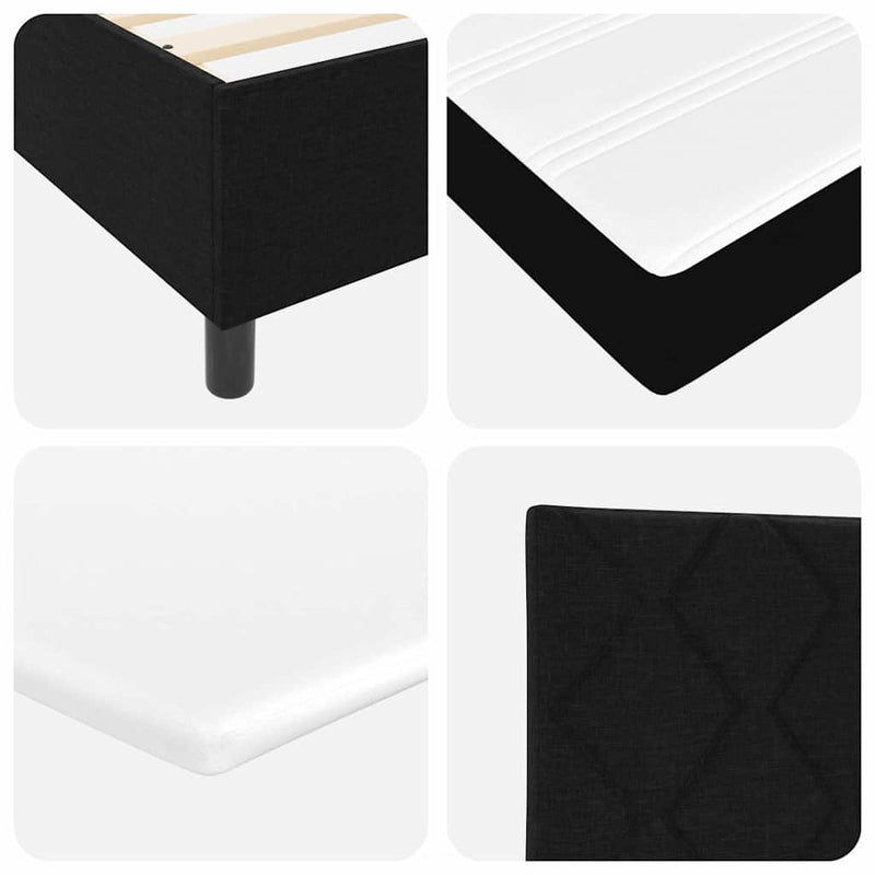 vidaXL Boxrugós ágy matracmal fejtámlával Fekete 90 x 200 cm szövet