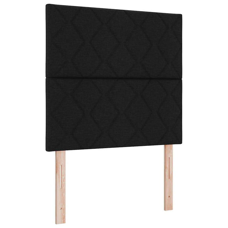 vidaXL Boxrugós ágy matracmal fejtámlával Fekete 90 x 200 cm szövet