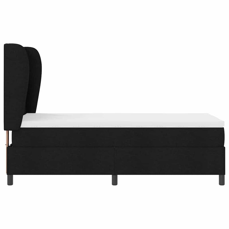 vidaXL Boxrugós ágy matracmal fejtámlával Fekete 90 x 200 cm szövet