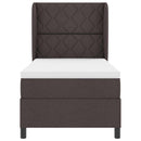 vidaXL Boxrugós ágy matracmal sötétbarna 90 x 200 cm szövet