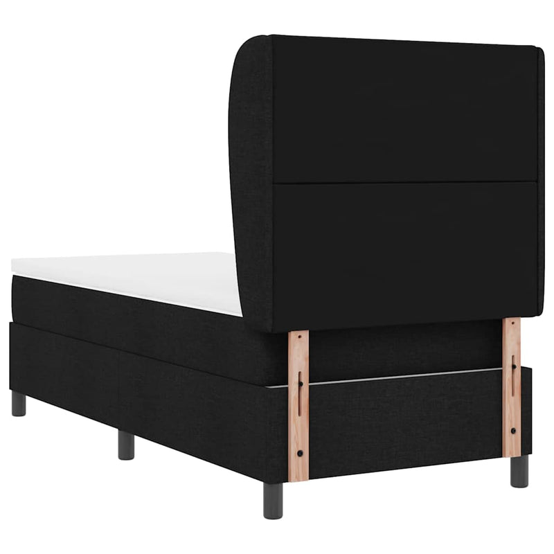 vidaXL Boxrugós ágy matracmal fejtámlával Fekete 100 x 200 cm szövet