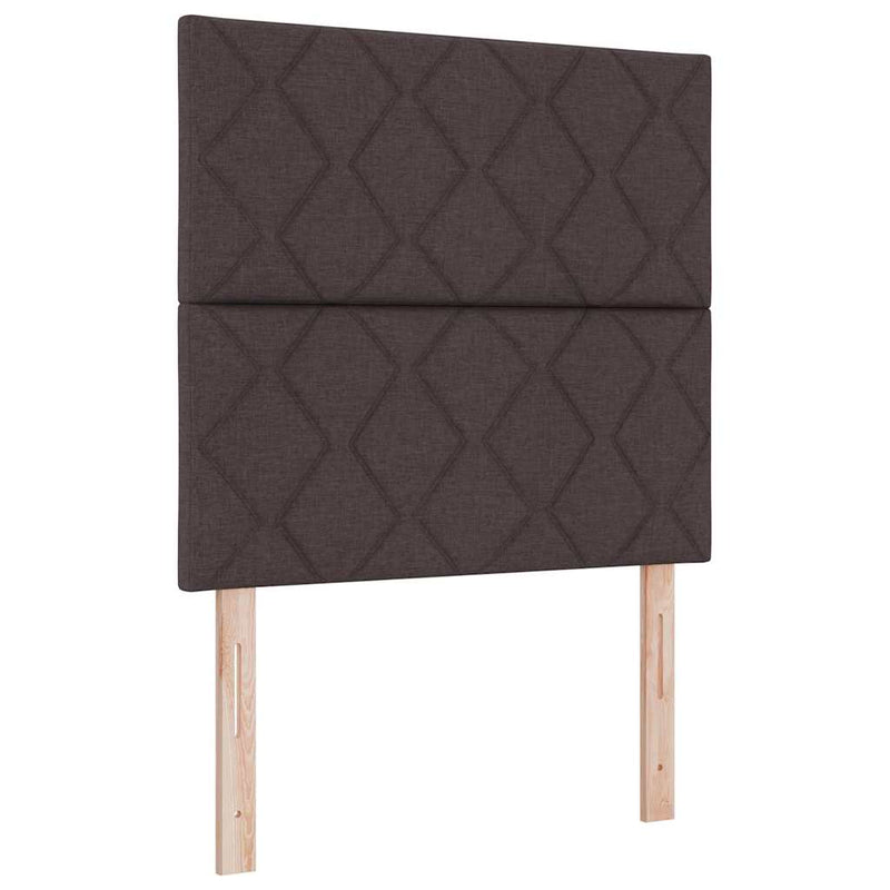 vidaXL Boxrugós ágy matracmal sötétbarna 100 x 200 cm szövet